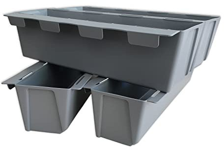 Geli Easy Pflanzgefäß für Europaletten Pflanztopf Blumentopf Blumenkübel (4er Set Hellgrau)