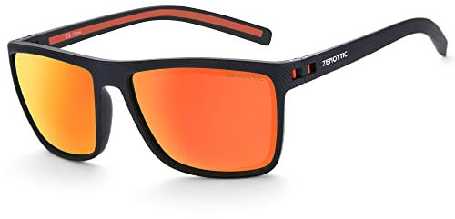 ZENOTTIC Polarisierte Sonnenbrille Herren Leichte TR90 Rahmen UV400 Schutz Quadrat Sonnenbrillen
