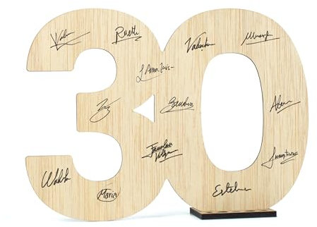 CONTRAXT Dekoschild zum 30. Geburtstag & Perlenhochzeit Originelle Geschenkidee für Frauen & Männer Gästebuch Tischdeko für die große Party