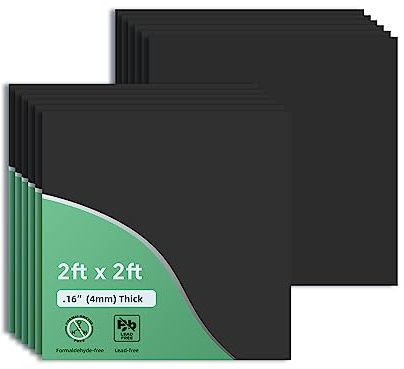 Gigrwiin Smooth Black Drop Ceiling Tile 2ft x 2ft, PVC Ceiling Panel-Waterproof, Washable and Fire-Rated-High-Grade PVC-Easy Drop-in Installation(48 sq.ft.)-Package of 12 Tiles