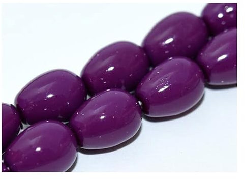 100 pcs Glastropfen 11x8mm, Aubergine, Tschechisches Glas (Glass drops)