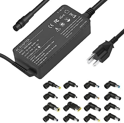 Adaptador de CA universal de 90 W compatible con HP Dell Lenovo Acer Asus Toshiba Samsung IBM Sony Fujitsu Gateway Notebook Ultrabook Chromebook Cable de alimentación con 16 conectores
