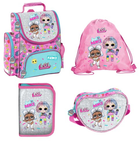 Paso Schulranzen Set 4 TLG. - Mit Turnbeutel, Federmappe & Schultertasche - LOL Surprise