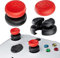 PlayRealm Thumbstick-Verlängerung und Silikon-Griffabdeckung, kein Herunterfallen, 2 Sets für Xbox Series X/S & Xbox One S/X Controller (Turbo Red)