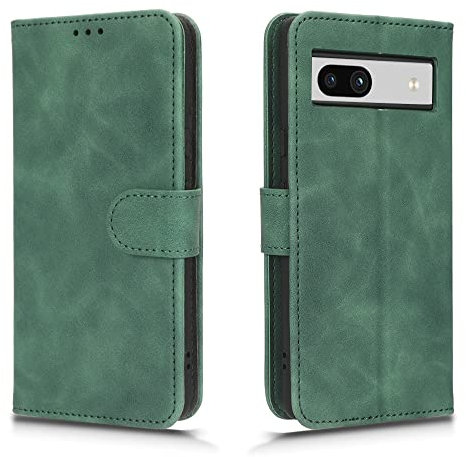 HAOYE Coque pour Google Pixel 7a, Etui Protection Housse Premium en Cuir PU Flip Case Portefeuille ave ID Carte de Crédit Slot Fermeture Magnétique, Green