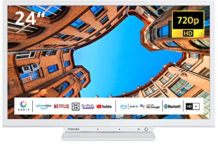 Toshiba 24WK3C64DAW 24 Zoll Fernseher/Smart TV (HD Ready, HDR, Alexa Built-In, Triple-Tuner, Bluetooth) - Inkl. 6 Monate HD+ [2023], Weiß