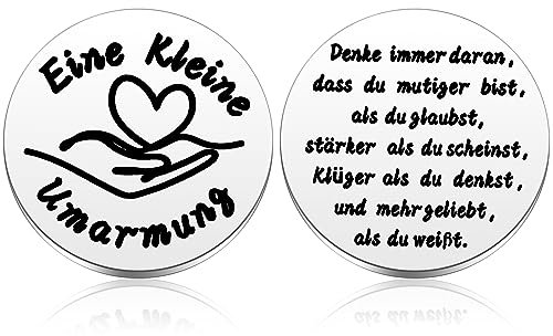 aurorayer Eine Kleine Umarmung Glücksbringer,Aufmunterung Geschenke,Gute Besserung Geschenke Alles Wird Gut Geschenk für Familie Mann Freund,Patient(Silber)