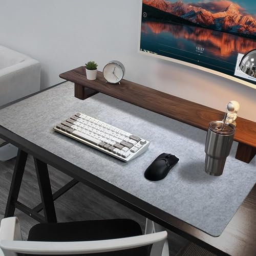 Filz-Schreibtischunterlage, 100 x 40 cm, großes Mauspad, Filzunterlage, Tischschutz und Organizer, für Büro und zu Hause (Hellgrau, 1000 x 400 mm)