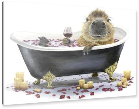 artboxONE Alu-Print 30x20 cm Frohes Cappy-Bad von Künstler Holly Simental