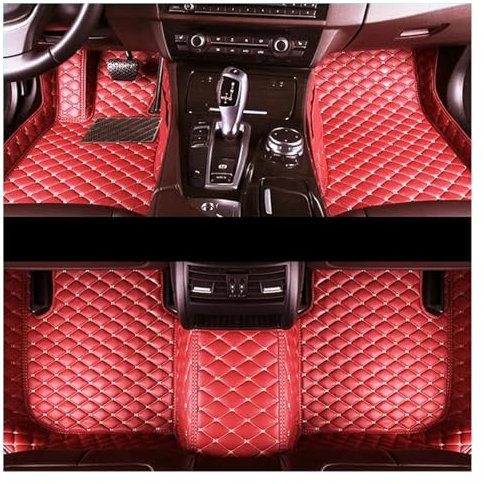 Automatten Auto-Fußmatten Für Ford Für Fiesta 2009–2017 Individuelle Auto-Fußpolster Innenzubehör Autotepiche (Farbe : Rot)