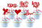 36 Stück Happy Valentine's Day Tortendeko Glitzer Be Mine Süße Liebe Cupcake Toppers Valentinstag Thema Hochzeit Braut Dusche Geburtstag Party Torte Dekorationen Rot