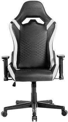 Mars Gaming MGC-PRO, Sedia Gaming Professionale, Finitura Pelle PU, Braccioli 2D e Schienale Reclinabile 135°, Cuscini Lombari e Cervicali Soft-Touch, Ruote XL e Molla Gas Classe 4, Bianco