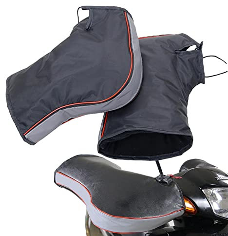 Gants De Guidon De Moto Étanches Manchons De Moto Chauffe Manchons Vélo Guidon Thermique Polaire Gants De Guidon Hiver Impeméable pour Motos Scoote Vélo Motoneiges