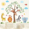 DECOWALL SG2-2323 Tieren und Bäumen Wandtattoo Kinder Abziehen und Aufkleben Abnehmbar für Kinderzimmer Schlafzimmer Wohnzimmer Baby dekor Dschungel