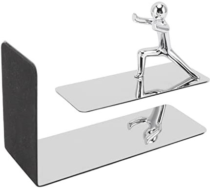 Buchstütze Zincoy, Edelstahl-Buchstütze für Männer, Metall-Buchstützen, Fu-Man-Design, Rostfreies Metall, Hohe Stabilität, Buchstützen für Bibliothek, Metall-Buchstützen