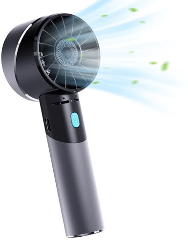 Lepwings Mini Ventilateur Portable, Ventilateur de Poche Portatif USB Rechargeable, 4 Vitesses, 16 Heures Longue Durée, Petit Ventilo Silencieux pour Maison, Bureau, Voyage, Extérieur - Noir