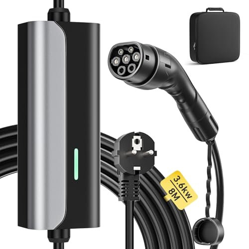 EVJUICION Ladekabel Elektroauto Typ 2 Schuko, 8M Typ 2 Ladekabel Schuko 3.68 kW, 16A EV Charger mit Tasche für Electric Car, EV Charger for 3008/508, C5X, DS7, GLA, Q3, X3, ZOE