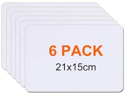 COSHEHKG A5 Weiße Tafel Mini, 6 Stück Whiteboards Trocken Abwischbares Doppelseitige 21x14.8cm Klein Aquarellstift für Schreiben,Zeichnen,Notiz
