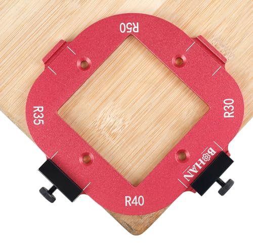 Stencil di fresatura a raggio d'angolo, in lega di alluminio, raggio Jig Router Templates R30 R35 R40 R50 Radius Jig Router Stencil Corner Radius Jig per lavorazione del legno (R30+R35+R40+R50)