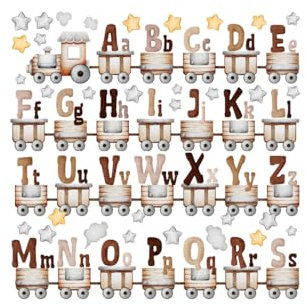 Comprar Vinilo Decorativo Tren Alfabético Vinilos de Pared Decorativos,Pegatinas Pared Decorativas,Pegatinas Pared Infantiles,Adhesivos Pared Dormitorios Salón Comedor Ventanas