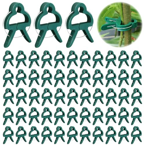 Atuoxing 100 Stück Pflanzenclips für Tomaten, Klammern für Pflanzen,Pflanzenklammern Groß Rankhilfe, Pflanzenklammern Wiederverwendbar(50 Große + 50 Kleine)