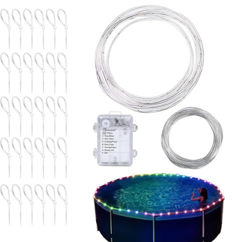 itrimaka Corde Lumineuse LED Extérieure Étanche,Corde Lumineuse Extérieure, Guirlande lumineuse LED à couleur changeante pour piscine, Guirlande lumineuse étanche télécommandée pour le camping, le