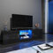ELEGANT 1500mm Modern High Gloss TV Stand Cabinet with Ambient Light for 22-55 Flat Screen 4k TVs/LED Light TV Cabinet with Shelves and Cabinets for Living Room Bedroom, Black