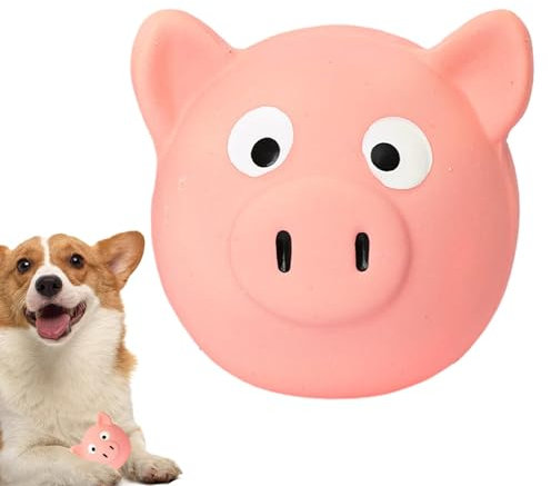 Decorhome Quietschendes Hundespielzeug aus Latex, Quietschendes Kauspielzeug für Hunde - Zungenquietschspielzeug Schweineball Süße lustige Latex-Hundebälle | Schnuller, Schweinemodell, Ballspielzeug,