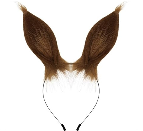 alloneslife Ohr-Stirnband, Hasenohren, Stirnbänder, Weihnachten, Plüsch, Kaninchen, Haarreif, süße Hasen, Kopfschmuck, elastische Haarbänder, Kostümzubehör (braun)