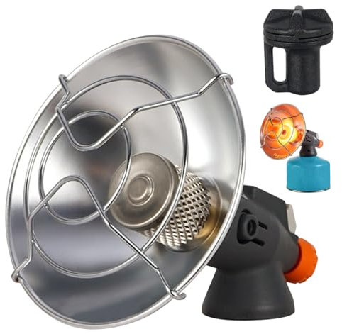 Calentador de gas Calentador de camping portátil Calentador de butano al aire libre con válvula de control Calentador de tienda de campaña de calentamiento rápido Camiseta sin mangas para senderismo M