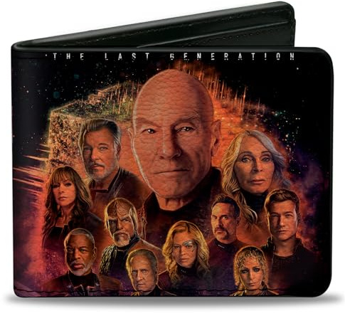 Buckle-Down Paramount Network Wallet, Bifold, Star Trek Picard Group Pose and Title Logo Multi Color, Vegan Leather, Multicolor, 4.0 x 3.5, Casual