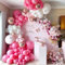 Balloon Garland Hot Pink,123Pcs Ballon Girland Rose mit Pink Balloons Arch Garland Kit,Pastell Rosa Rose Gold Ballons für Mädchen Geburtstag Party Dekoration,Birthday,Baby Shower,Hochzeit,Valentinsta