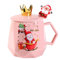 Generisch Tazza da tè natalizia, tazza da caffè di Natale, in ceramica, per cucina, casa, tazza da caffè multifunzione con cucchiaio e coperchio
