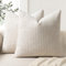ZWJD Kissenbezug 60x60 2er Set Chenille Kissenbezüge Sofakissen Kissenhüllen Beige Dekokissen Weiche Sofakissenbezug für Couch, Bett und Wohnzimmer Heimdekoration Luxus Zierkissenbezüge