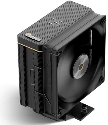 Iota A40 Enfriador de Aire para CPU de Torre Única con Pantalla Digital,4 Tubos de Calor,Ventilador FDB de 120mm,Ventilador de Enfriamiento de CPU para AMD AM4/AM5,Intel LGA 115X/1200/1700/1851,BK