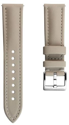 WatchGecko Atlas Sailcloth Strap, Cream, 19mm