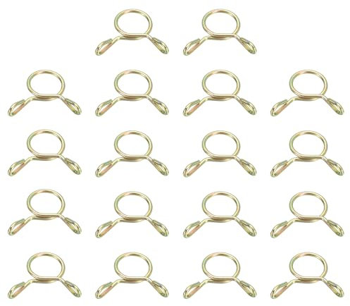 sourcing map Fuel Line Hose Clips, 30Pcs 8mm ID 9.3mm Max. ID 65Mn Steel Water Pipe Air Tubing Spring Hose Clamps for Motorcycle Scooter ATV