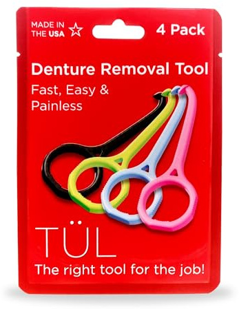 TÜL For Dentures Denture Removal Tool Made in the USA Variety 4 Pack Top Accessories
