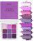 9 Colors Eyeshadow Palette – Purple Eyeshadow Theme, Matte & Glitter Convenient Portable Travel Eye Makeup Palette for Christmas & Music Festivals (Purple)