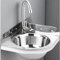 Lavandino Triangolare in Acciaio Inox Per Montaggio a Parete, Lavabo Angolare in Acciaio Inox Per Camper, Roulotte, Barca, Cucina (argento,10.2 inch / 26 cm)