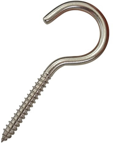 KShun 12 Sätze Edelstahl 304 Hakenschraube 2 Größen M5 M6.5 Einschraubhaken Robuste Becherhaken zum Aufhängen von Außenleuchten mit Expansionsrohrs