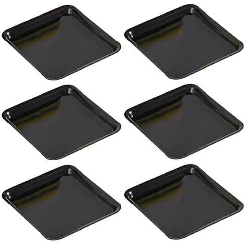 Vokenforu 6 Pieces Black Plant Saucers Square Plant Pot Trays Flower Pot Saucers for Balcony,Garden,Indoor,Outdoor,10 * 10CM