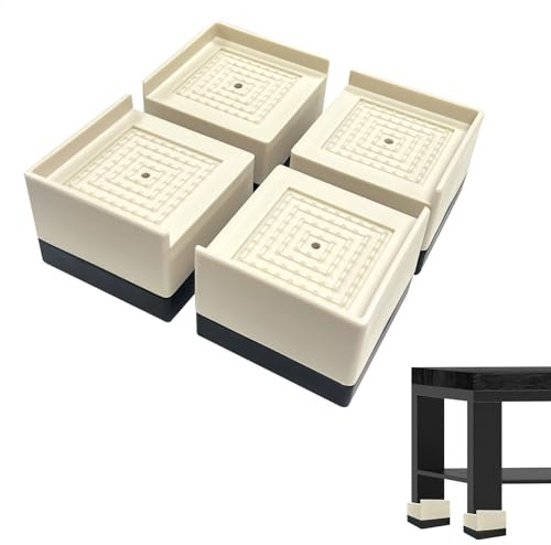 Rehausseur Meuble Rehausseur Pieds de Lit Adulte,Pieds de Meuble 4 cm Antidérapant, Silencieux et Résistant à l'usure,Pied Canapé pour Lit,Armoire,Appareils,Table,Chaise,4 Pièces