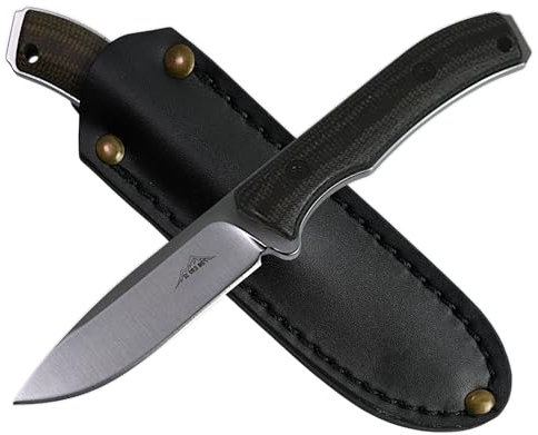 SK Wild Ones® Neck Knife Messer - Outdoor Neckknife Survival - Jagdmesser feststehende Klinge - Echtleder Holster Gürtelmesser & Micarta Griff - EDC Messer Outdoor - 440 C Edelstahl Wieland