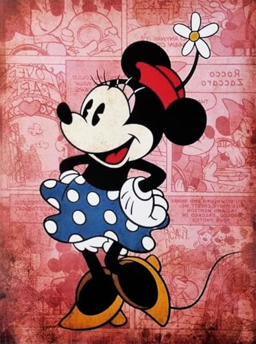 Disney Dekoratives Wandposter Serie Cartoon Mickey Minnie Mouse Blume Druck auf beschichtetem Papier 40 x 30 cm ohne Rahmen