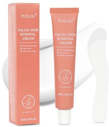 Facial Hair Removal Cream for Women Face, Painless & Flawless Depilatory Cream for Face Upper Lip Chin Hair Remover, Gentle Formula for Sensitive Skin Hair Removal At Home, 1.69 fl.oz