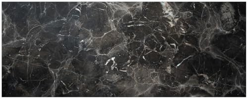 Wallario Küchenrückwand selbstklebend 115 x 50 cm, Motiv: Schwarze Marmor-Optik | Spritzschutz abwischbar & pflegeleicht