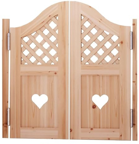 Puerta oscilante para puerta interior, media puerta de madera rústica con bisagras para pasillo, dormitorio, porche y sótano