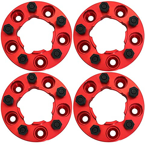 WINCHMAX 30mm eloxierte Aluminium-Naben-Zentrische Spurverbreiterungen. PCD 5 x 165,1, Gewinde 16 x 1,5 mm, Mittelbohrung 125 mm. 4 x 30 mm Spacer für Defender, Discovery 1. ROT T1