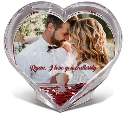 Bola de Nieve Forma de Corazón Personalizada. Regalos Originales Mujer. Regalo Cumple Novia. Regalos Recién Casados. Regalos Novio Cumpleaños. 14 de Febrero. Regalos Primer Aniversario o San Valentín